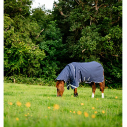 Couverture Horseware Rhino Plus Turnout 0g 1000D Marine / gris titanium / bleu classic Bleu marine