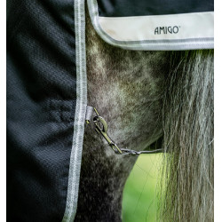 Horseware Amigo Bravo 12 XL 0g deken Zwart / titaniumgrijs / zilver