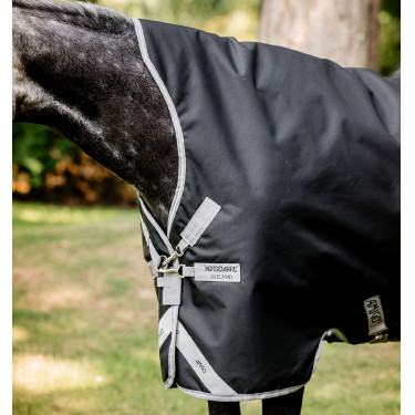 Couverture Horseware High Neck Amigo® Bravo 12 Original 250g 1200D Noir / gris titanium / argent