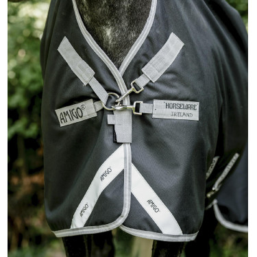 Horseware Dekens High Neck Amigo® Bravo 12 Original 250g 1200D Zwart / titaniumgrijs / zilver