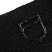 Bandeau Equestro unisexe en laine côtelée avec protection d'oreilles et logo Noir Bandeau Equestro unisexe en laine côtelée avec protection d'oreilles et logo Noir