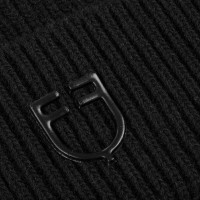 Bonnet Equestro unisexe en laine à texture tricotée Noir Bonnet Equestro unisexe en laine à texture tricotée Noir