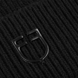 Unisex Equestro muts van gebreide wol Zwart