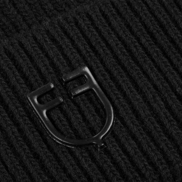 Unisex Equestro muts van gebreide wol Zwart