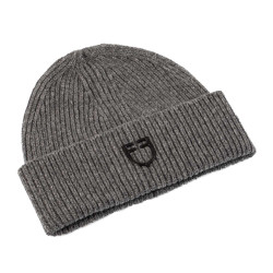 Bonnet Equestro unisexe en laine à texture tricotée Gris mélangé