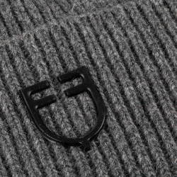 Bonnet Equestro unisexe en laine à texture tricotée Gris mélangé