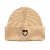 Bonnet Equestro unisexe en laine à texture tricotée Noir