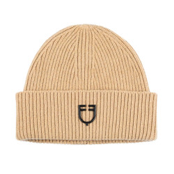 Bonnet Equestro unisexe en laine à texture tricotée Chameau Marron