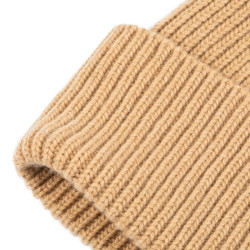 Bonnet Equestro unisexe en laine à texture tricotée Chameau Marron