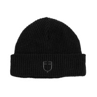 Bonnet Equestro unisexe en laine côtelée avec logo Noir Bonnet Equestro unisexe en laine côtelée avec logo Noir