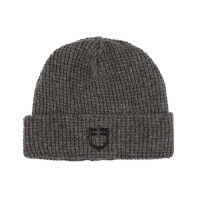 Uniseks Equestro muts van geribde wol met logo Gemêleerd grijs Uniseks Equestro muts van geribde wol met logo Gemêleerd grijs