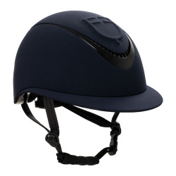 Casque femme avec large visière et logo en relief Equestro Marine Bleu marine