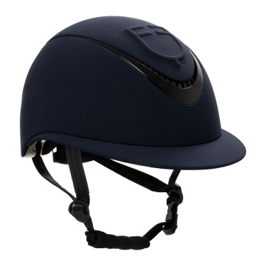 Dameshelm met brede klep en verhoogd Equestro-logo Marine Marineblauw