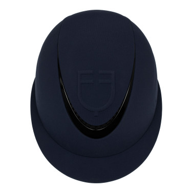Casque femme avec large visière et logo en relief Equestro Marine Bleu marine