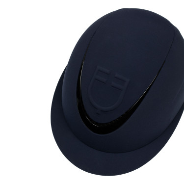 Dameshelm met brede klep en verhoogd Equestro-logo Marine Marineblauw