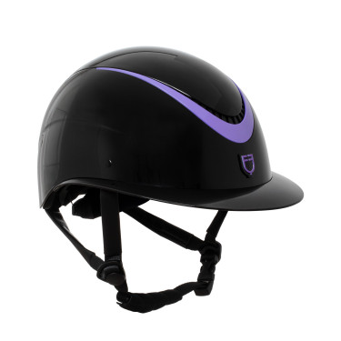 Casque sangle en similicuir poli homologué EN 1384-2023 Equestro Casque sangle en similicuir poli homologué EN 1384-2023 Equestro