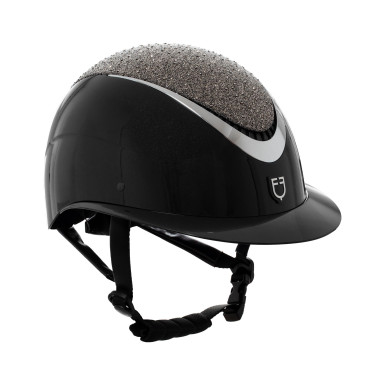 Casque Star avec large visière et strass homologué EN 1384-2023 Equestro Casque Star avec large visière et strass homologué EN 1384-2023 Equestro
