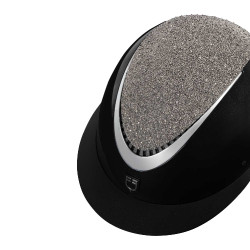 Star-helm met brede klep en strass, gehomologeerd volgens EN 1384-2023 Equestro Zwart / zilver