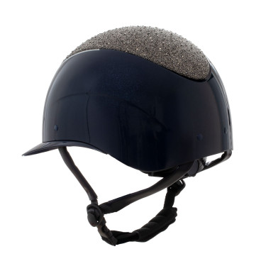 Star-helm met brede klep en strass, gehomologeerd volgens EN 1384-2023 Equestro Marine / zilver Blauw Star-helm met brede klep en strass, gehomologeerd volgens EN 1384-2023 Equestro Marine / zilver Blauw
