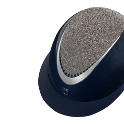 Casque Star avec large visière et strass homologué EN 1384-2023 Equestro Marine / argent Bleu Casque Star avec large visière et strass homologué EN 1384-2023 Equestro Marine / argent Bleu