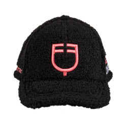 Casquette Equestro unisexe avec insert en mesh Noir / corail soleil Casquette Equestro unisexe avec insert en mesh Noir / corail soleil
