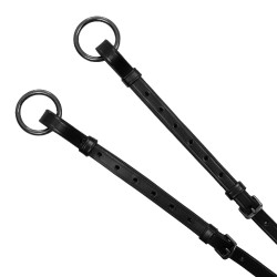 Collier de chasse et martingale en cuir amovible Equestro Noir Collier de chasse et martingale en cuir amovible Equestro Noir