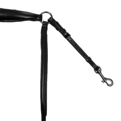 Collier de chasse et martingale en cuir amovible Equestro Noir Collier de chasse et martingale en cuir amovible Equestro Noir