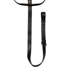 Collier de martingale en cuir Equestro Noir