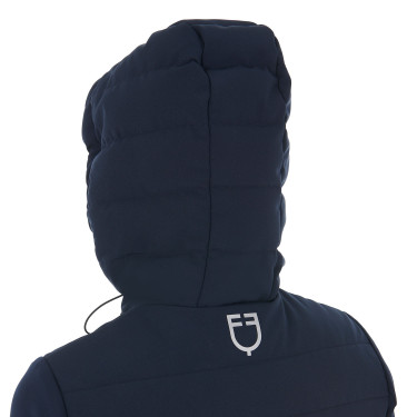 Donsjas met capuchon Equestro dames in technische mix Marineblazer Marineblauw