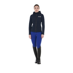 Donsjas met capuchon Equestro dames in technische mix Marineblazer Marineblauw
