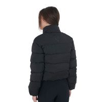 Doudoune courte femme en tissu stretch Equestro Noir Doudoune courte femme en tissu stretch Equestro Noir