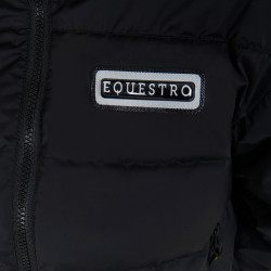 Doudoune courte femme en tissu stretch Equestro Noir Doudoune courte femme en tissu stretch Equestro Noir