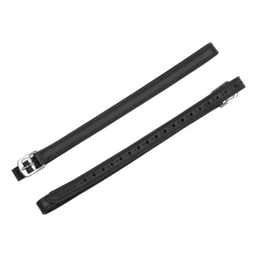 Beugelriemen Supreme Softy Buff nylon voering en gebogen roestvrijstalen gesp Zwart