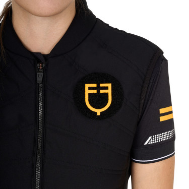 Slim fit damesgilet collectie Scuderia in technisch materiaal Equestro Zwart