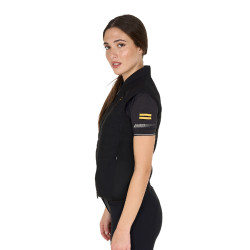 Gilet slim fit femme collection Scuderia en tissu technique Equestro Noir Gilet slim fit femme collection Scuderia en tissu technique Equestro Noir