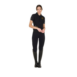 Gilet slim fit femme collection Scuderia en tissu technique Equestro Noir Gilet slim fit femme collection Scuderia en tissu technique Equestro Noir
