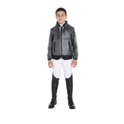 Imperméable coupe-vent enfant avec capuche zippée Equestro Gris Imperméable coupe-vent enfant avec capuche zippée Equestro Gris