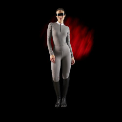Legging Equestro taille haute femme Ridertechnology full grip Oiseau moqueur Gris