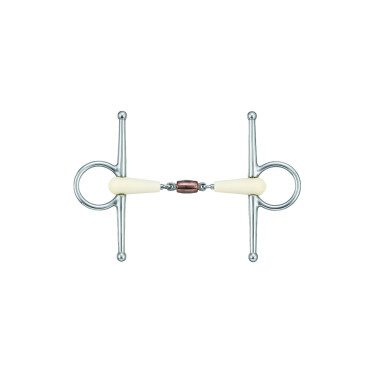 Koperkleurig Happy Mouth bit met scharen en dubbele breuk Koperkleurig Happy Mouth bit met scharen en dubbele breuk