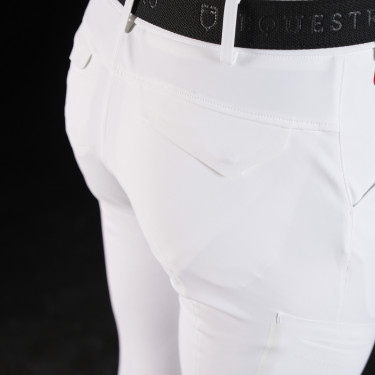 Pantalon Equestro slim fit homme Ridertechnology avec coutures thermosoudée Blanc