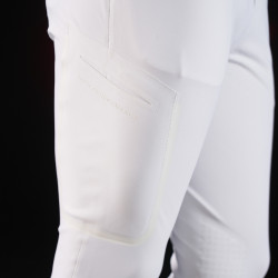 Pantalon Equestro slim fit homme Ridertechnology avec coutures thermosoudée Blanc