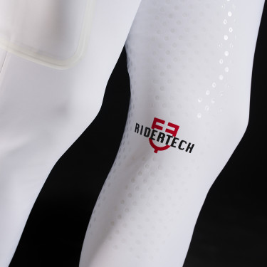 Slim fit herenrijbroek Equestro Ridertechnology full grip Wit