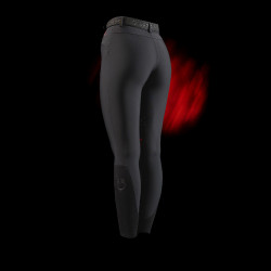 Pantalon slim fit femme Equestro Ridertechnology avec coutures thermosoudées Noir