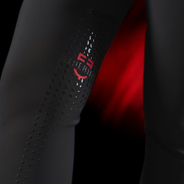 Pantalon slim fit femme Equestro Ridertechnology avec coutures thermosoudées Noir