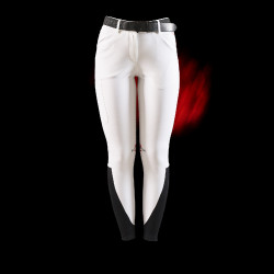 Pantalon slim fit femme Equestro Ridertechnology full grip Blanc