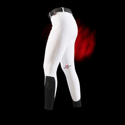 Pantalon slim fit femme Equestro Ridertechnology full grip Blanc