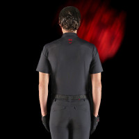 Polo d'entraînement homme Equestro Ridertechnology à manches courtes et zip Noir Polo d'entraînement homme Equestro Ridertechnology à manches courtes et zip Noir