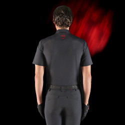 Polo d'entraînement homme Equestro Ridertechnology à manches courtes et zip Noir Polo d'entraînement homme Equestro Ridertechnology à manches courtes et zip Noir