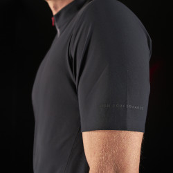 Polo d'entraînement homme Equestro Ridertechnology à manches courtes et zip Noir Polo d'entraînement homme Equestro Ridertechnology à manches courtes et zip Noir