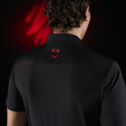 Polo d'entraînement homme Equestro Ridertechnology à manches courtes et zip Noir Polo d'entraînement homme Equestro Ridertechnology à manches courtes et zip Noir